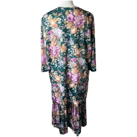 Vintage 80s Lynn B for Ms Lea Prairie Dress Set 18W Floral Lace USA Cottagecore - Picture 5 of 9